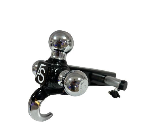 Heavy-Duty Triple Ball Hitch Mount with Integrated Tow Hook - Image 2